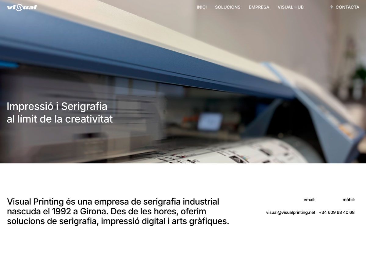 disseny web visual printing visual hub girona